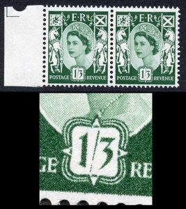 SGW23a Scotland 1/3 Wmk Mult Crown White Paper Broken oblique in Value U/M