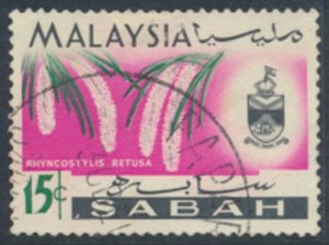 Sabah Malaysia SC# 22 Used   Orchids Flowers   see details & scans