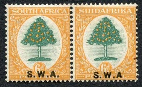 South West Africa SG63a 1927 6d No Stop After A U/M (toned gum) Cat 120 pounds 