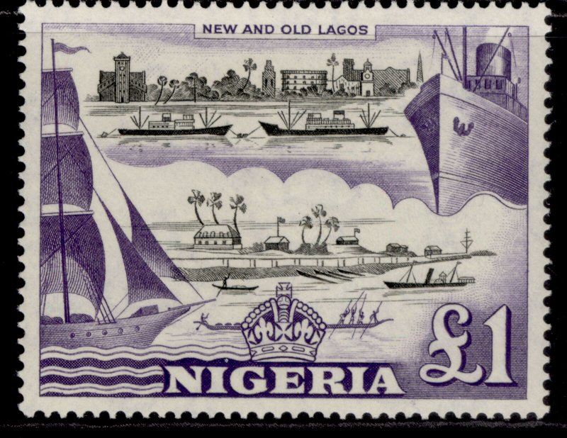 NIGERIA QEII SG80, £1 black & violet, M MINT. Cat £35.