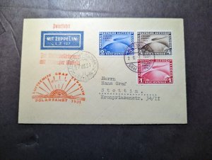 1931 Germany Airmail LZ 127 Graf Zeppelin Polar Flight Full Set Cover to Stettin