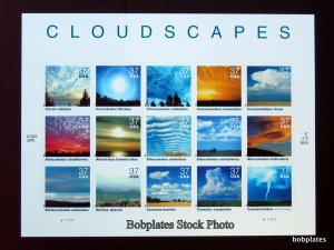 BOBPLATES #3878 Cloudscapes Mini Sheet of 15 F-VF MNH SCV=$15