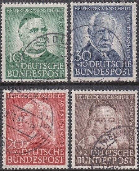 GERMANY Sc # B334-7 CPL USED SET of 4: FAMOUS GERMANS