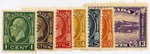 Canada Stamps # 195-201 MLH VF Scott Value $155.00