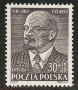 Poland Scott B93 MNH** 1952 Lenin semipostal stamp