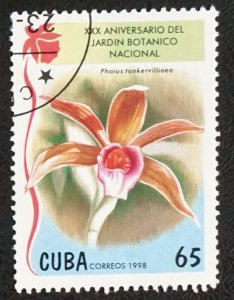 CUBA Sc# 3953  ORCHIDS flowers plants  65c  1998  used / cancelled