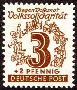 1946, Germany, West Saxony, 3+2pf, MH, Sc 14NB1