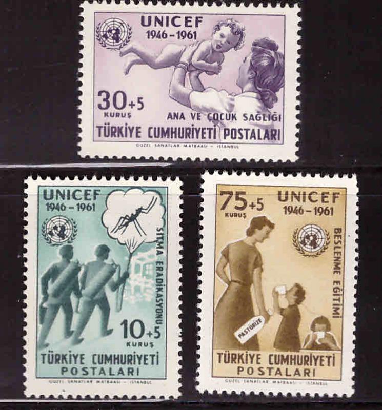 TURKEY Scott B85-B87 MNH** Anti Malaria set