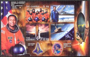 Gambia 2003 Space NASA Astronauts Sheet MNH