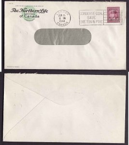 Canada-cover #9612 -4c KGVI war-London,Ont-Jun 15 1945-slogan-Conserve coal