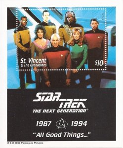 St Vincent - 1994 Star Trek All Good Things - Souvenir Sheet - 19J-054