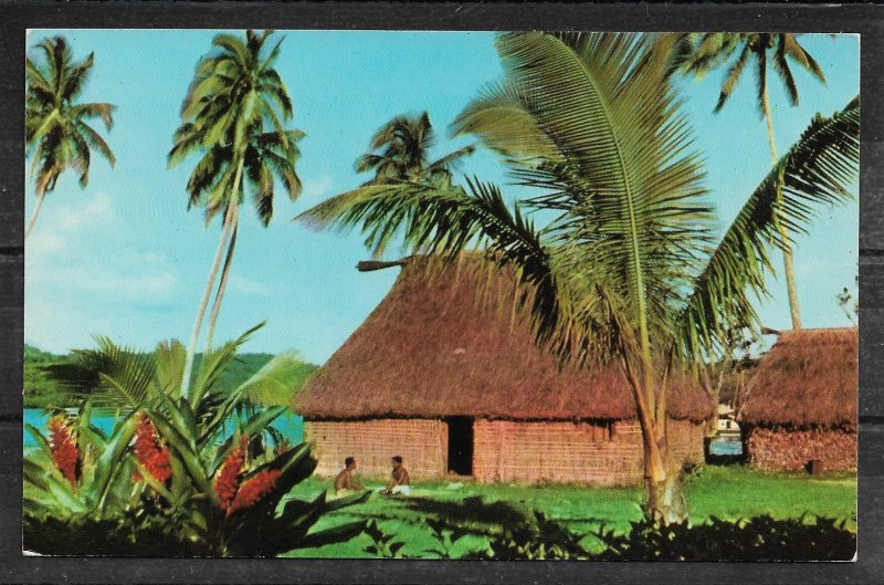 FIJI Postcard, Fijian Bure, Native Structures, VF Unposted !!