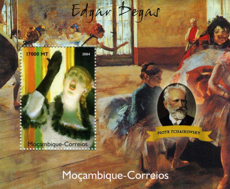 Mozambique 2004 TCHAIKOVSKY Paintings by Degas s/s Perforated Mint (NH)