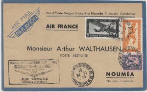 Saigon French Indo-China to Noumea, New Caledonia 1948 1st Flight (52491)