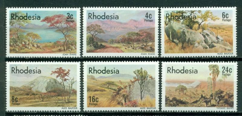 Rhodesia Scott #381-386 MNH Landscape Paintings Art $$