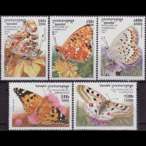 CAMBODIA 1999 - Scott# 1825/30 Butterflies 200-4000r NH