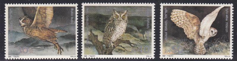 Israel # 956-958, Owls, Short Set, NH, 1/3 Cat.