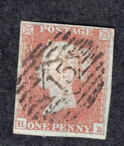 Great Britain Scott #3 Stamp - Used Single