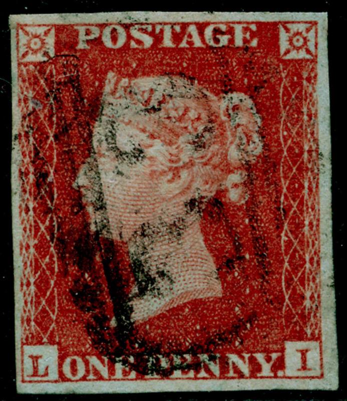 SG8, 1d red-brown PLATE 163, FINE USED. Cat £50. 4 MARGINS. LI