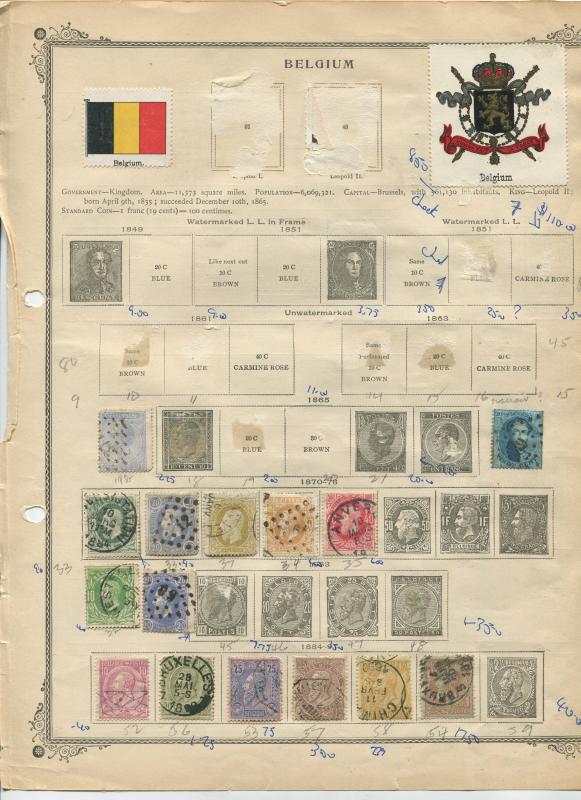 STAMP STATION PERTH Belgium # Various Selection of 46 Stamps 1865-98 Mint /Used