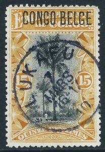 Belgian Congo, Sc #33, 15c Used (LUKAFU CDS)