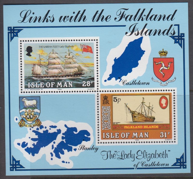 Isle of Man 1984 Links with Falkland Isalnds Superb Mint NHM
