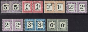 SOUTH WEST AFRICA 1927 POSTAGE DUE SET + 2D SHADE PAIRS