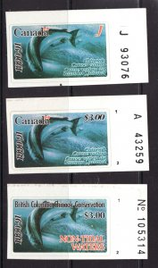 1990-91 British Columbia Chinook Conservation Stamps - Junior, Adult & Non Tidal