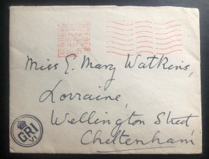 1937 London England Official KGVI Meter Cancel Cover To Cheltenham