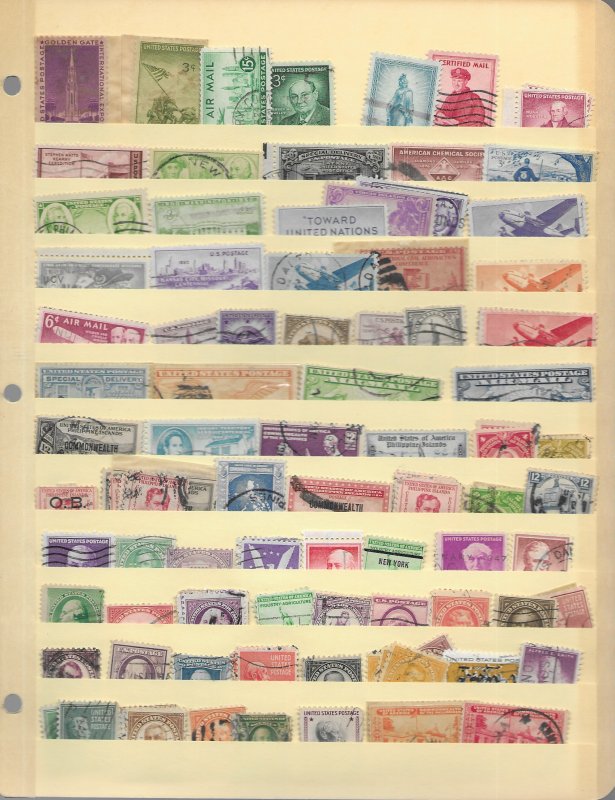 U.S. used mixture lot on stock sheets