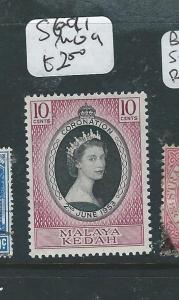 MALAYA KEDAH   (PP3007B) QEII CORONATION SG91  MOG 