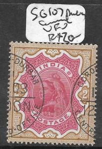 INDIA   (PP0310B) QV 2R  DURBAR CORONATION CANCEL SG 107  VFU