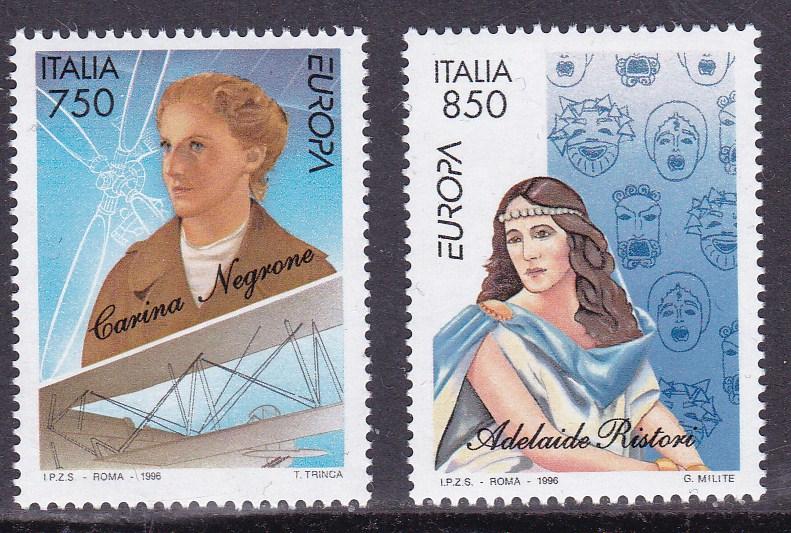 Italy 1996 Famous Women Europa (2) VF/NH Pilot Actress