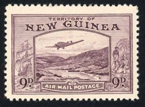 New Guinea SG220 9d Violet M/M (gum bend) Cat 45 pounds