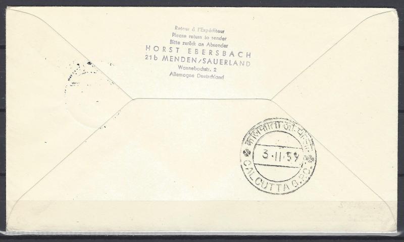 Germany Bund Scott # B371, used, FFC Hamburg-Calcutta