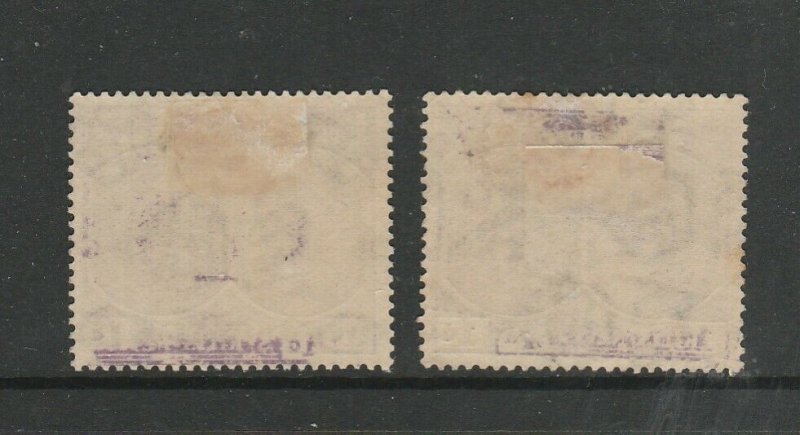 St Kitts Nevis 1921/9 GV 1d Violet, both listed shades MM SG 39 & 39a, both have