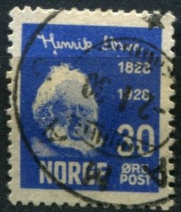 Norway Sc#135 Used, 30o dp ultra, Ibsen, Henrik, dramatist (1928)