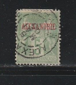 France Offices In Egypt Alexandria 5 U Overprint