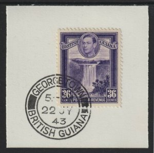 Br GUIANA 1938 KG6  36c on piece with MADAME JOSEPH  POSTMARK