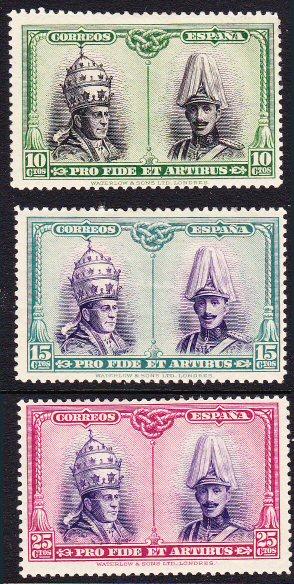 Spain #B79-81 mint hinged Pro Fide