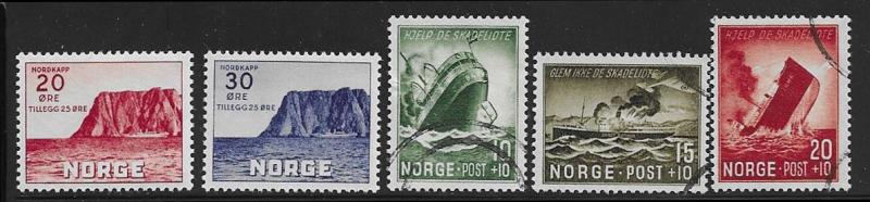 Norway B29 - 30 mnh, B35 - 37 used 2017 SCV $28.60  -  12081