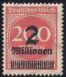 Germany #269  2mil M Numerial, Rose Red, Mint OG NH F-VF