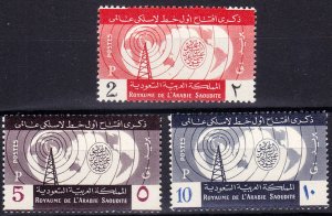 SAUDI ARABIA - 1960 1st INTERNATIONAL RADIO STATION SC#205-207 3V - MINT NH