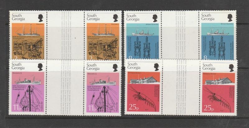 South Georgia 1976 discovery Gutter pairs UM/MNH ( mounted on gutter ) SG 46/9