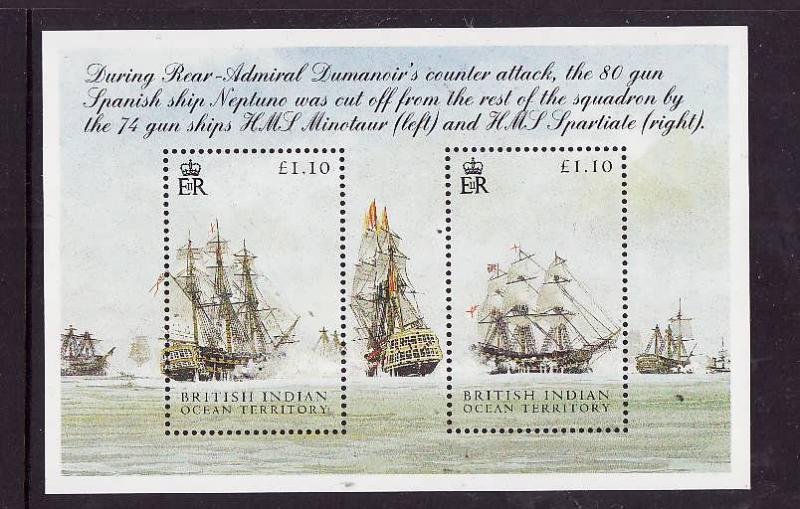 BIOT-Sc#303-unused NH sheet-Ships-Battle of Trafalgar-2005-