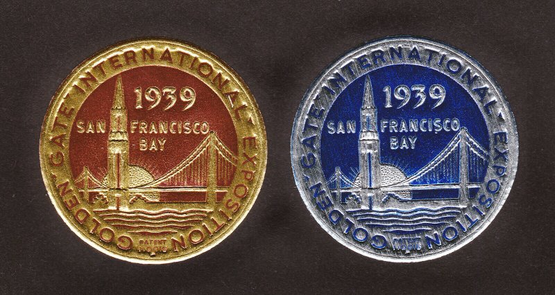 POSTER STAMPS SAN FRANCISCO GOLDEN GATE INTERNATIONAL EXPO 1939 DIE CUT FOIL