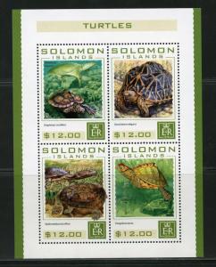 SOLOMON ISLANDS  2017 TURTLES SHEET MINT NH