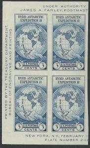 US Block of 4, Cat # 735, Byrd Expedition, MNH*-