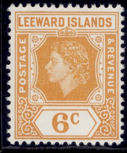 LEEWARD ISLANDS QEII SG132, 6cc yellow-orange, LH MINT.