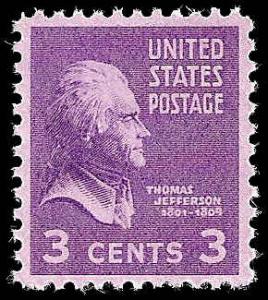 # 807 MINT NEVER HINGED THOMAS JEFFERSON
